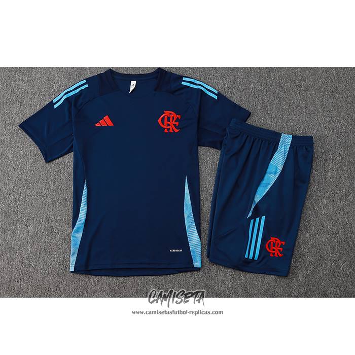 Chandal del Flamengo 2024-2025 Manga Corta Azul - Pantalon Corto